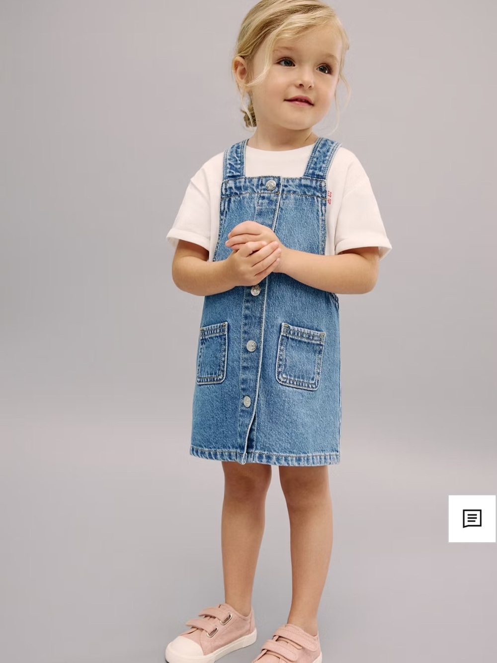 Mango Denim Button-Front Overall Dress - Blue